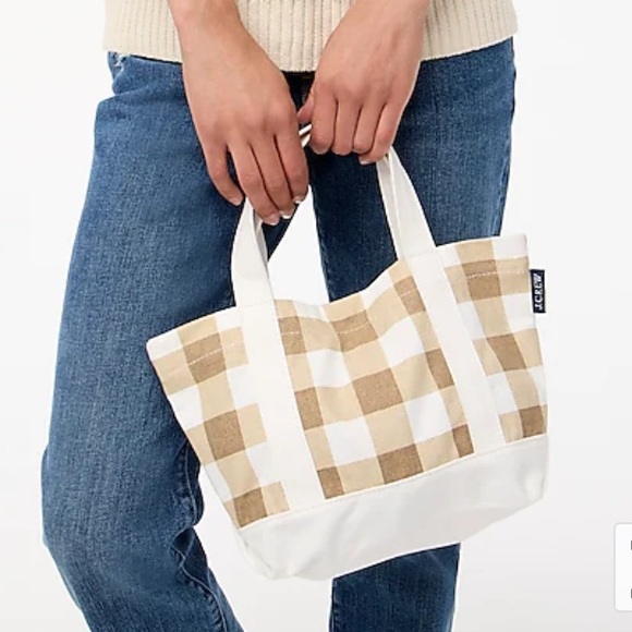 J. Crew Bags Nwt J Crew Mini Structured Canvas Tote Bag Poshmark